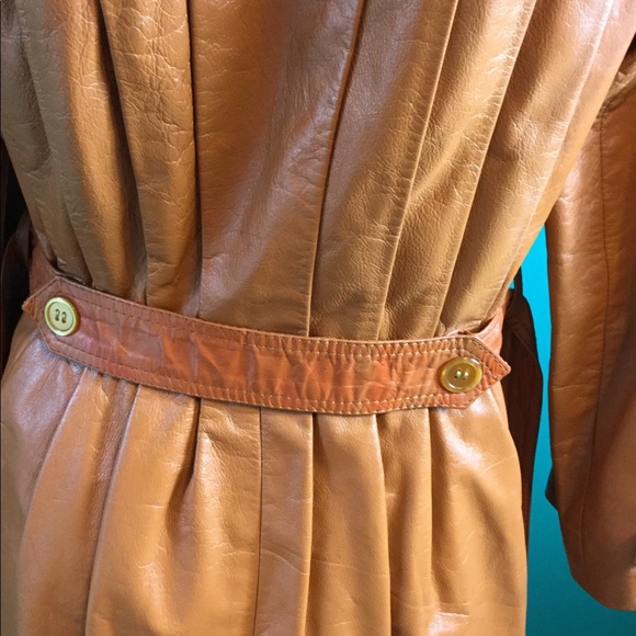 EUC Vintage Korea Leather Trench Coat - Picture 4 of 7